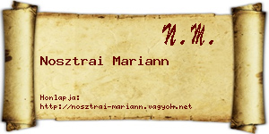 Nosztrai Mariann névjegykártya